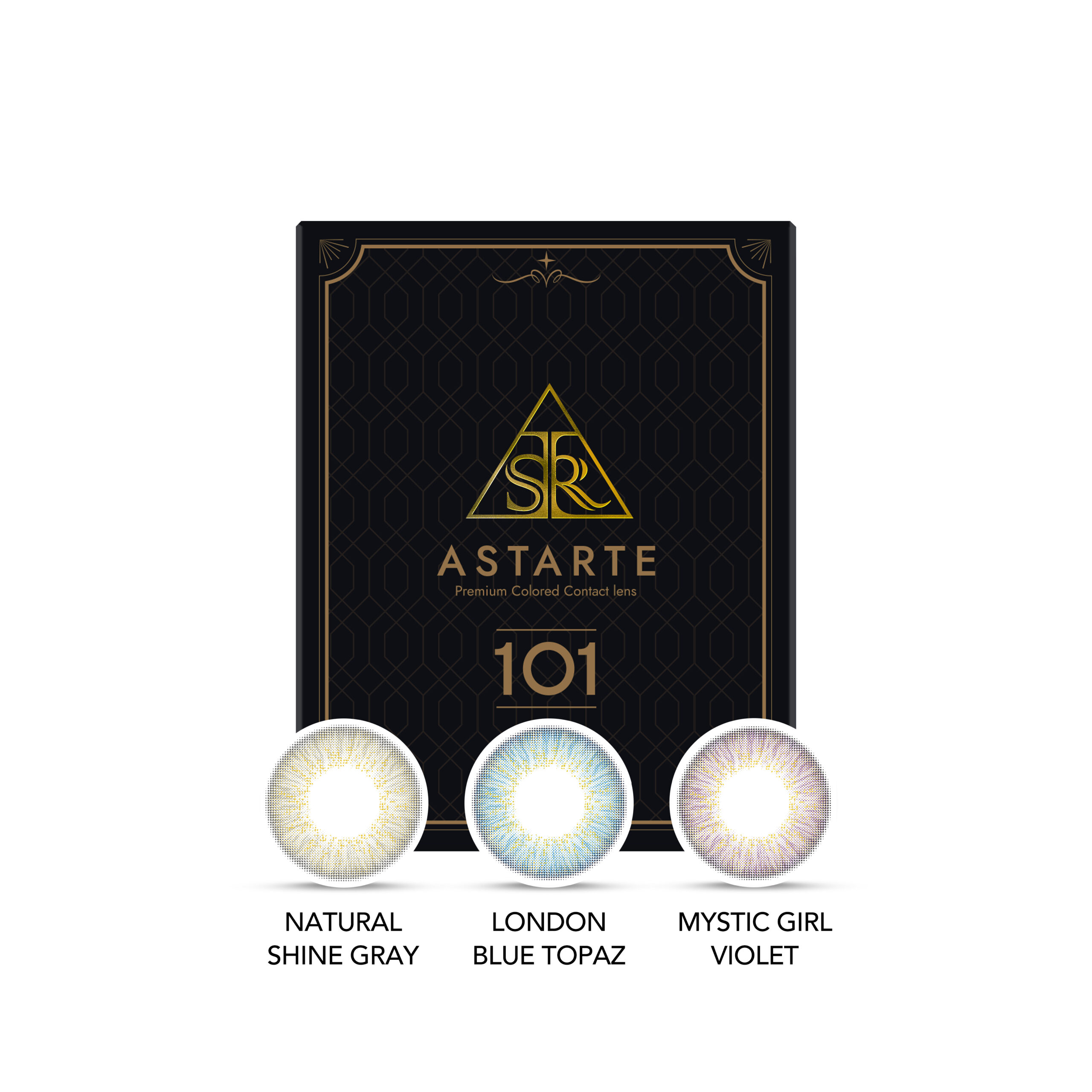 ASTARTE 101 Premium Monthly Colored contact lenses (Black smal pack)