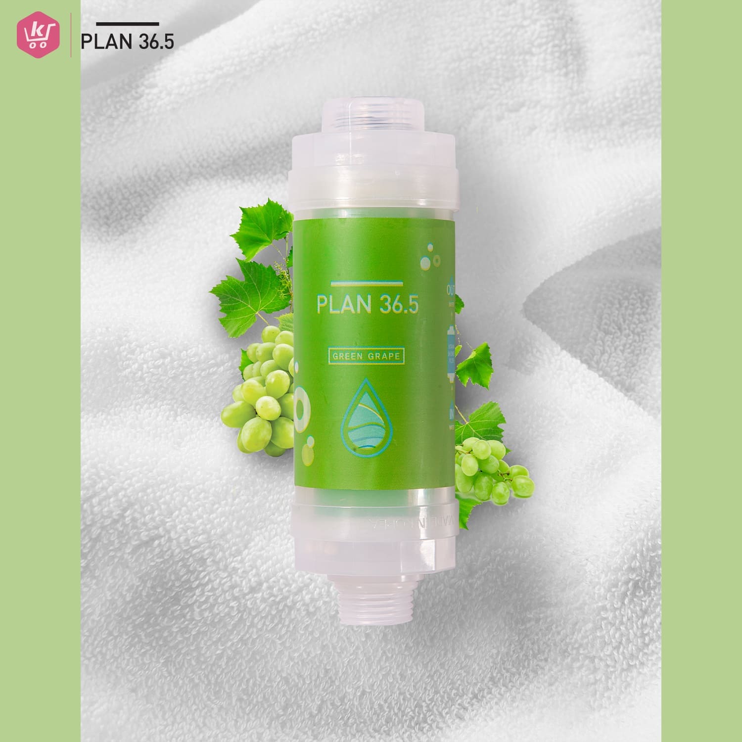 Plan 36.5 ไส้กรองฝักบัว ฝักบัวกรองน้ำ ที่กรองน้ำฝักบัวจากเกาหลี กลิ่นองุ่นเขียว