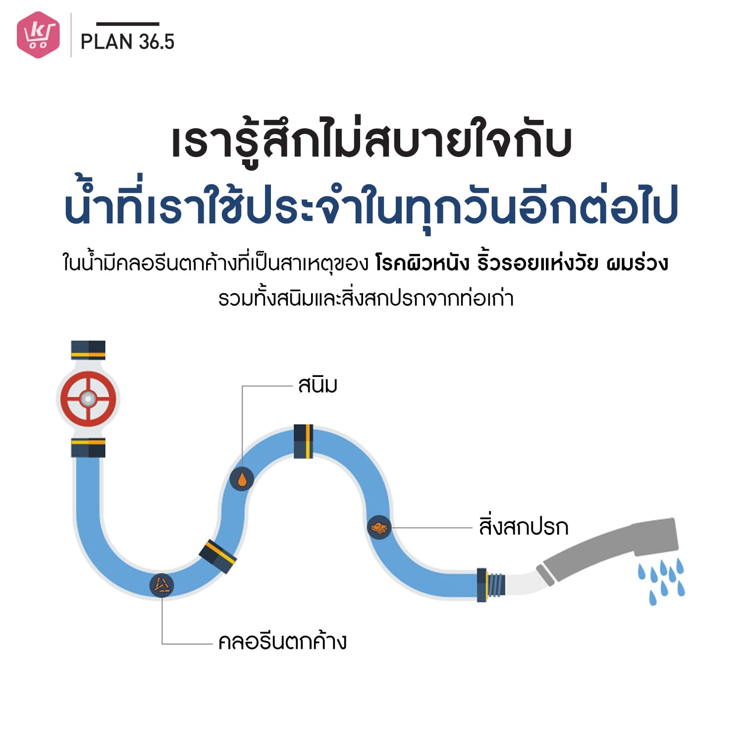 Plan 36.5 ฝักบัวกรองน้ำ ฝักบัววิตามิน ที่กรองน้ำฝักบัวจากเกาหลี กลิ่นลาเวนเดอร์ - Image 5