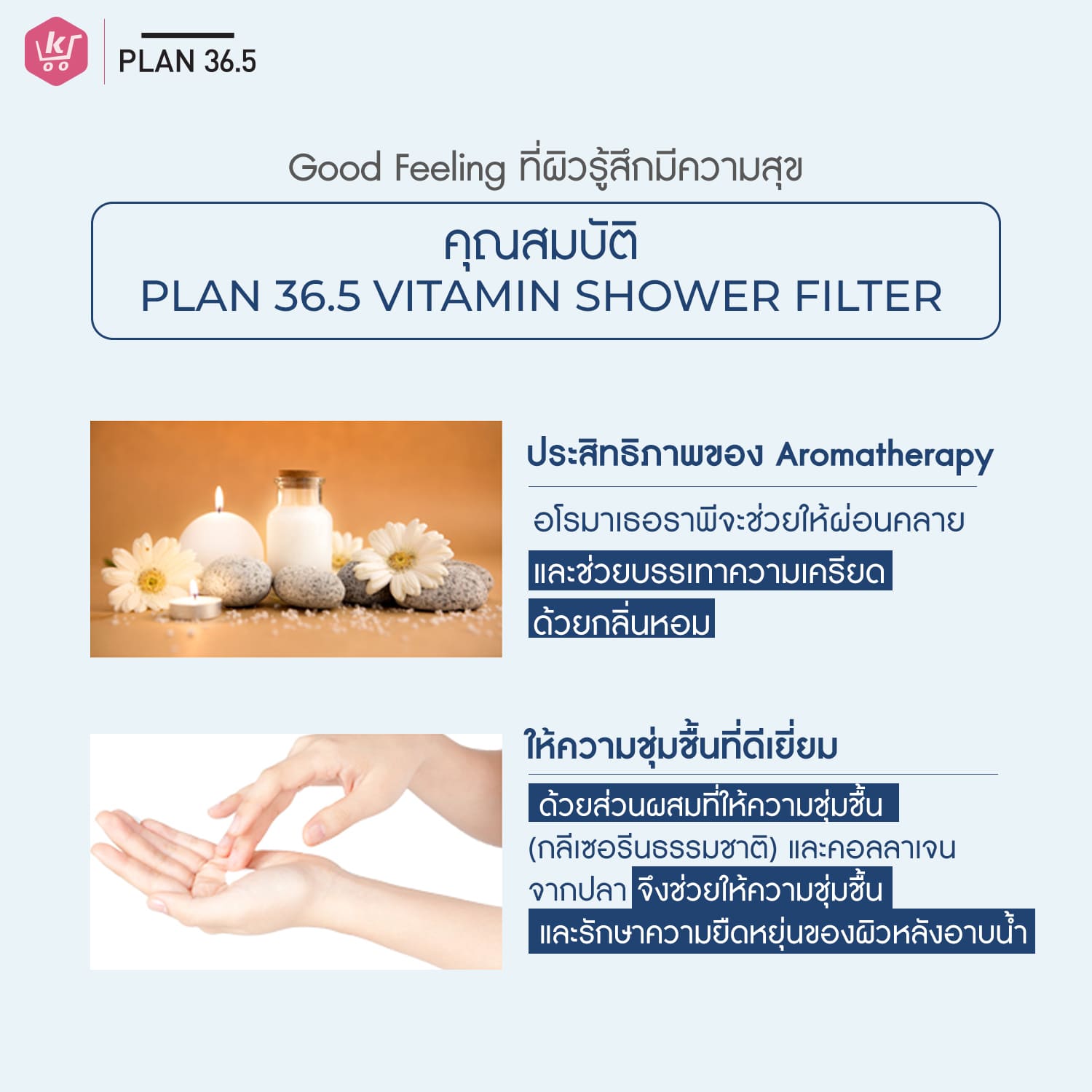 Plan 36.5 ฝักบัวกรองน้ำ ฝักบัววิตามิน ที่กรองน้ำฝักบัวจากเกาหลี กลิ่นลาเวนเดอร์ - Image 8