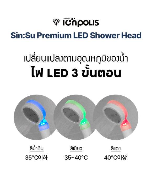 Ionpolis Sinsu Premium LED Shower หัวฝักบัว LED พรีเมียม - Image 5